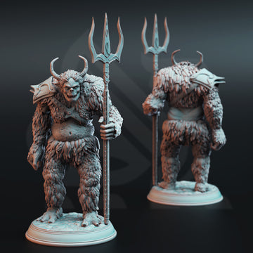 Briarhorn Colossus Miniature – Mountain Troll with Trident | TTRPG Collectible & Tabletop Model