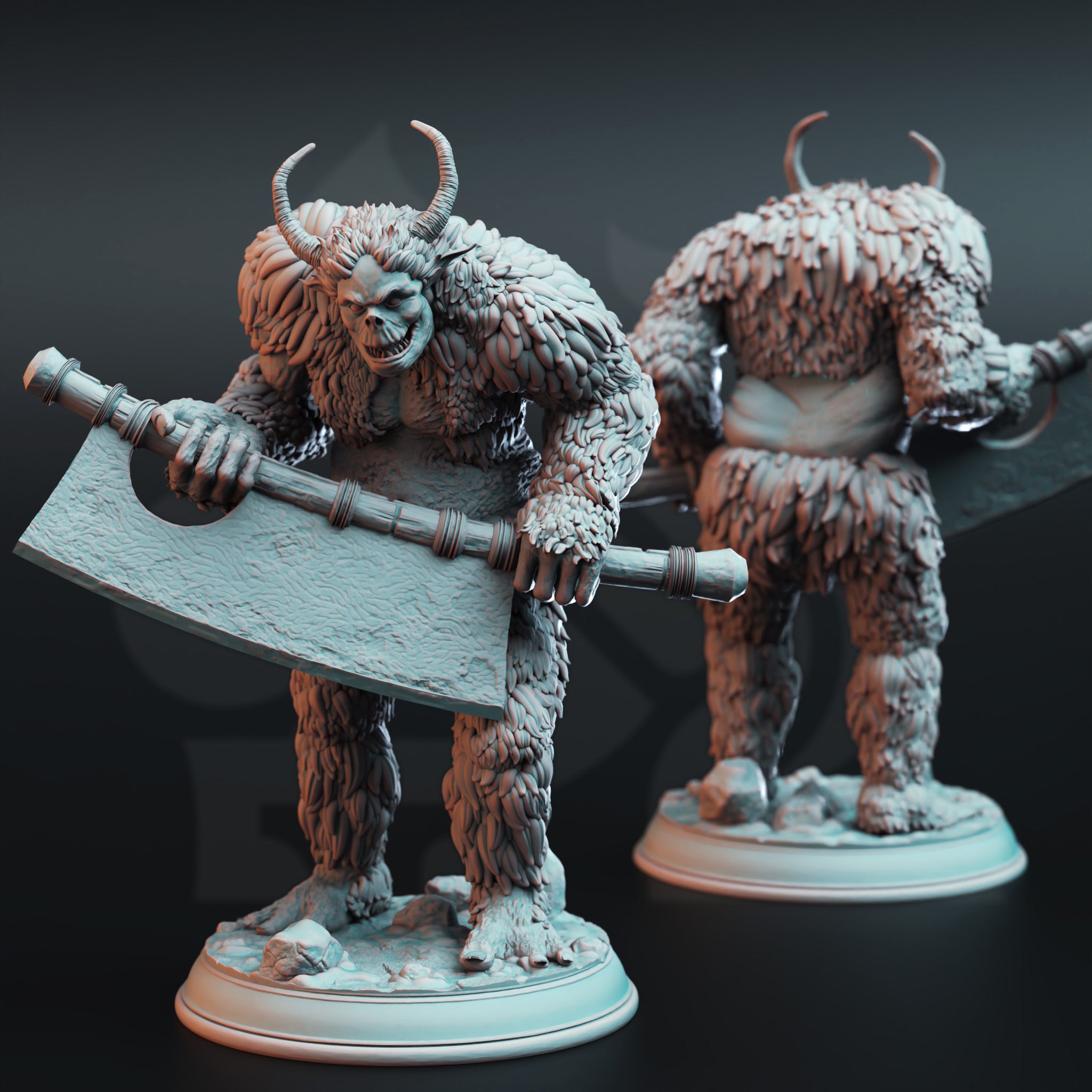 Grimwood Hackbrute Miniature – Mountain Troll with Cleaver | TTRPG Collectible & Tabletop Model