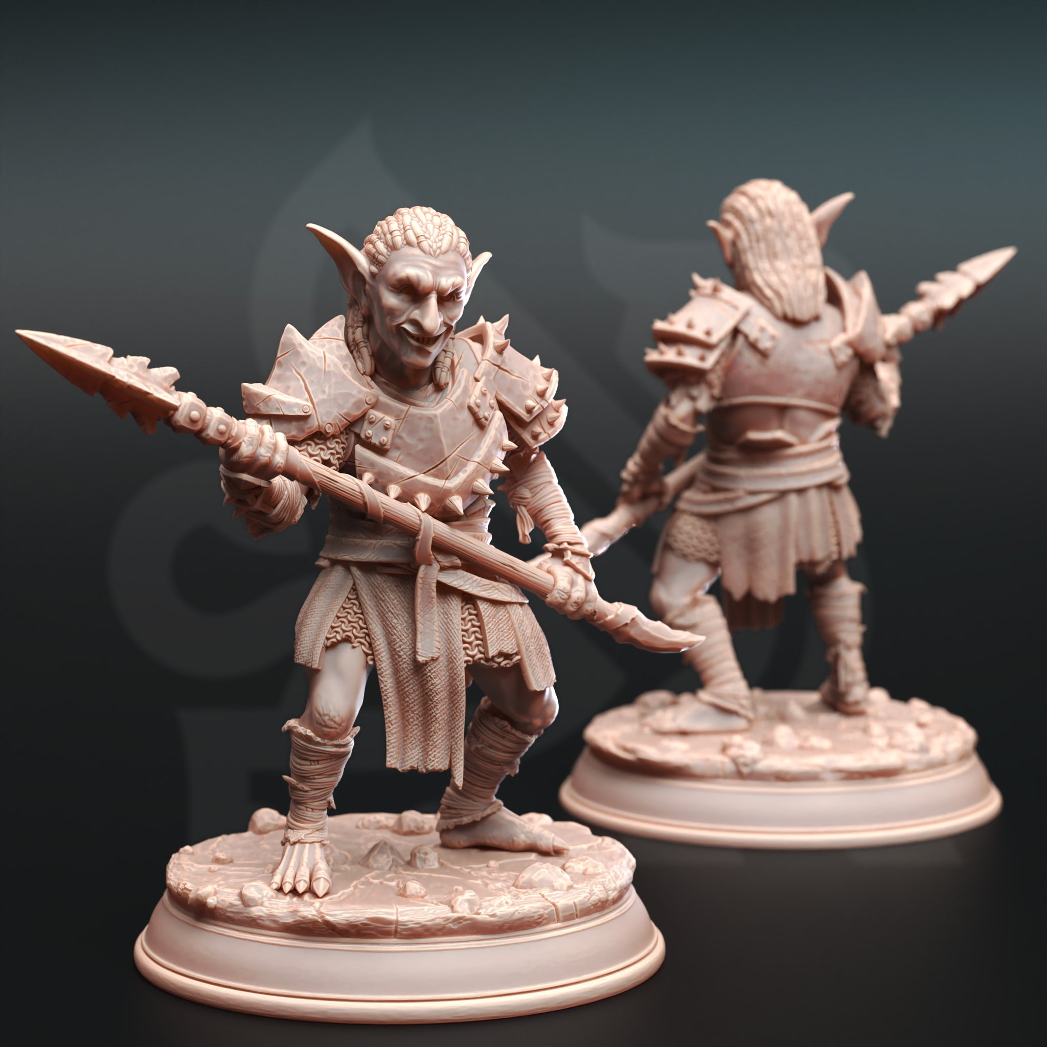 Thornspike Hunter Miniature – Feral Goblin Spearman | TTRPG Collectible & Tabletop Model