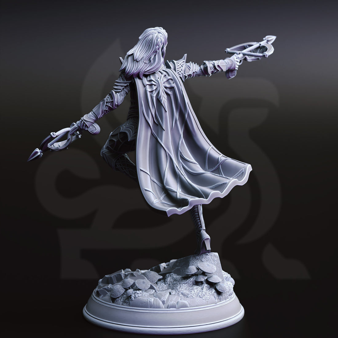 Shadowbolt Reaper Miniature – Dark Elf Demon Hunter | TTRPG Collectible & Tabletop Model