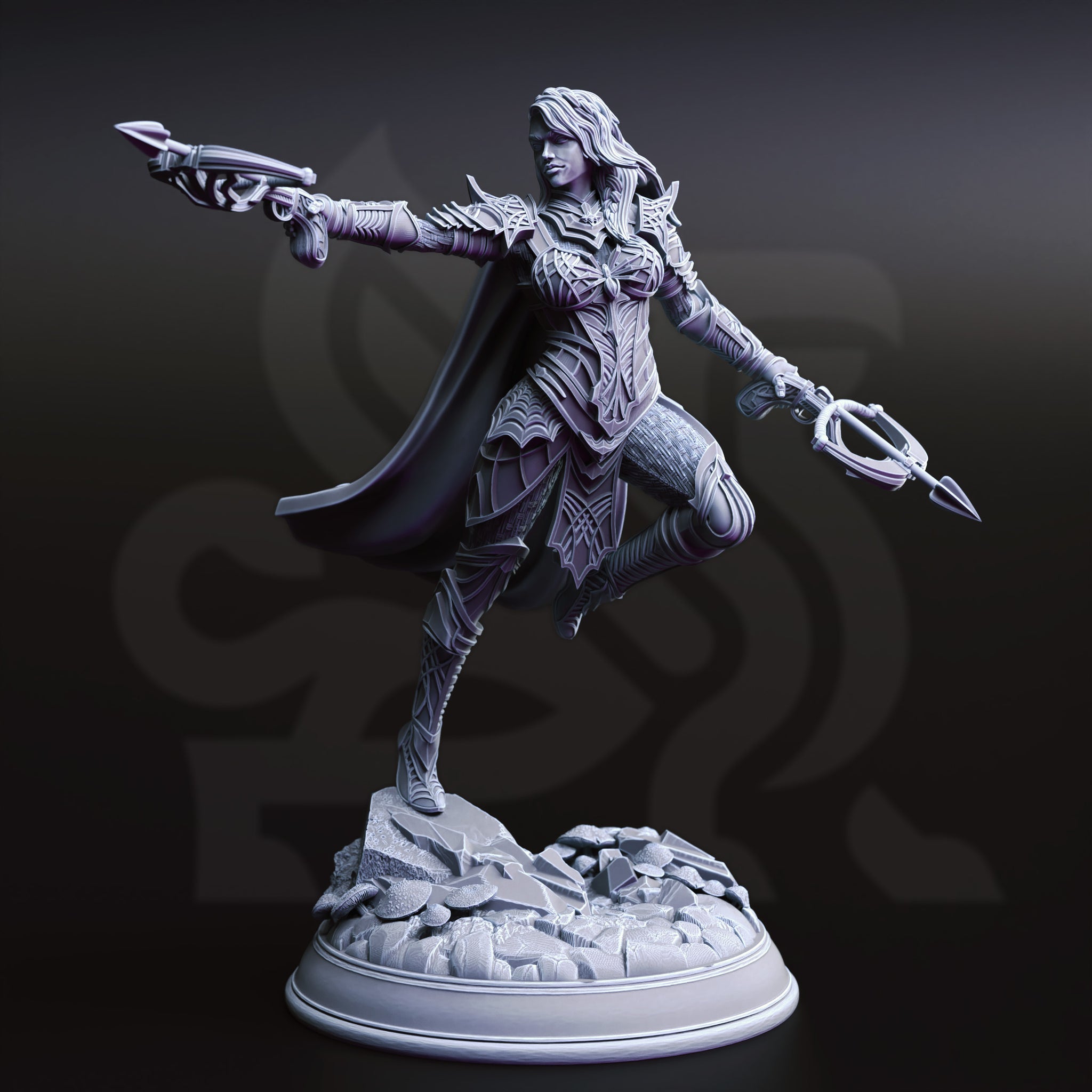 Shadowbolt Reaper Miniature – Dark Elf Demon Hunter | TTRPG Collectible & Tabletop Model