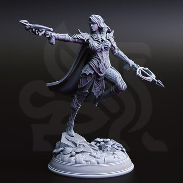 Shadowbolt Reaper Miniature – Dark Elf Demon Hunter | TTRPG Collectible & Tabletop Model