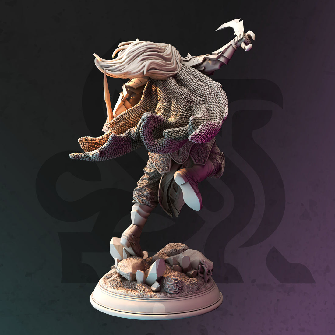 Silvershadow Tempest Miniature – Blade Dancer Rogue | TTRPG Collectible & Tabletop Model