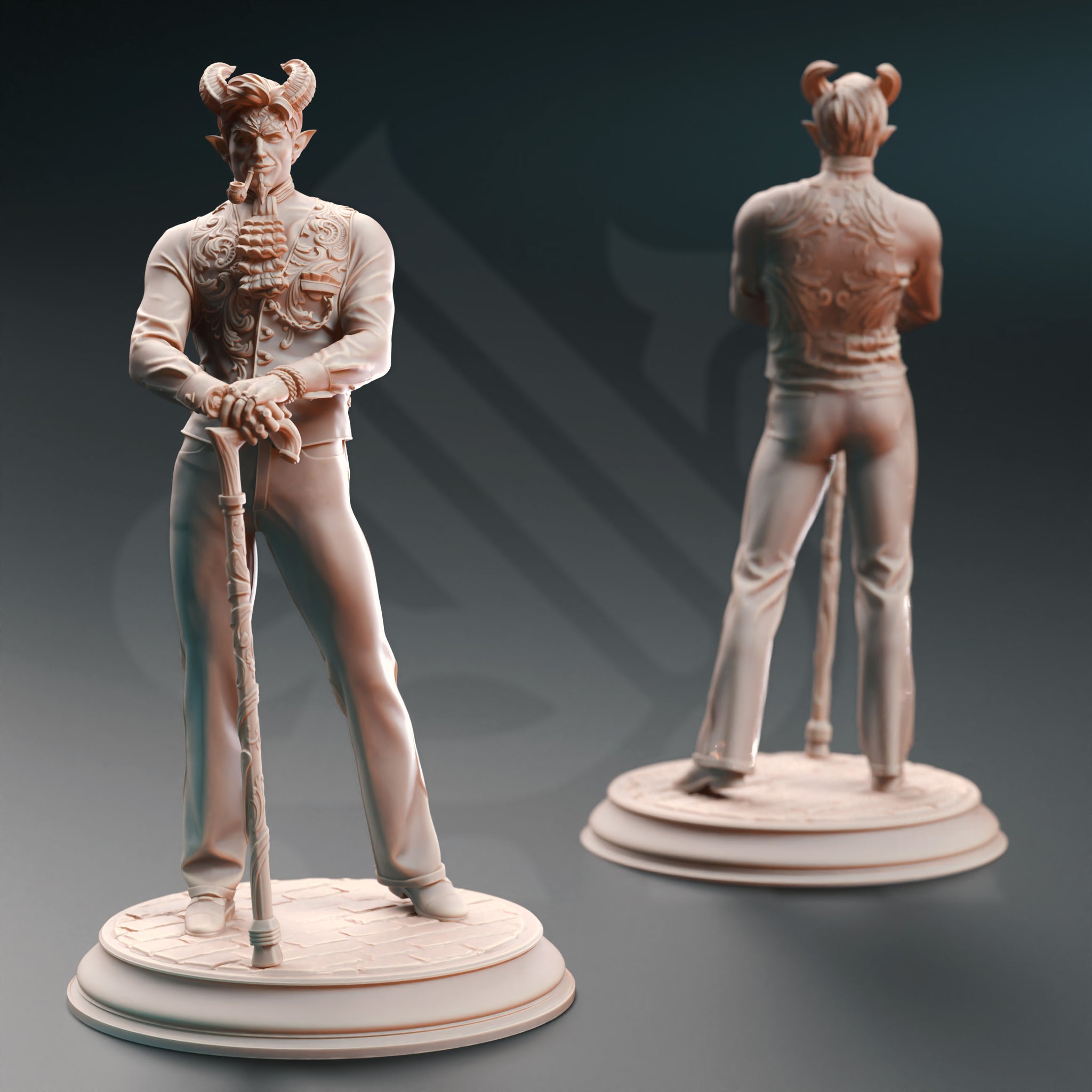Infernal Regent Miniature – Tiefling Aristocrat | TTRPG Collectible & Tabletop Model